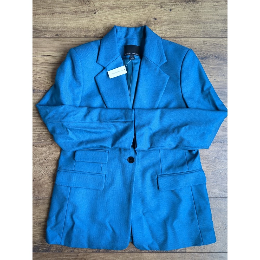 NWT $229 Banana Republic Women 12 Wool Double Pocket Blazer‎ Sportcoat  Petite